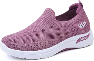 Slip On Walking Shoes for Women Orthopedic Nurse Shoes Hands Free Slip-Ins Go Walk Sneakers Tennis Comfort Wear Orthowear Shoe for Diabetic Neuropathy Plantar Fasciitis Breathable & Comfortable