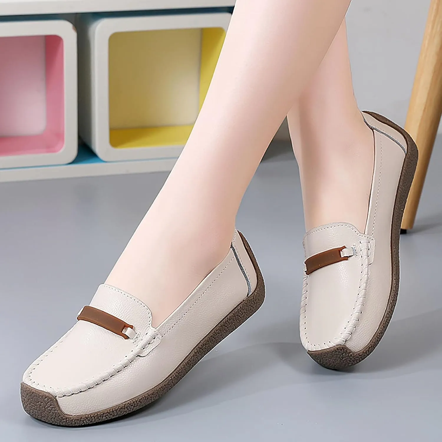 Slip On Women Comfort Walking Flat Loafers Casual Shoes Driving Loafers Walking Business Casual Dress Shoes for