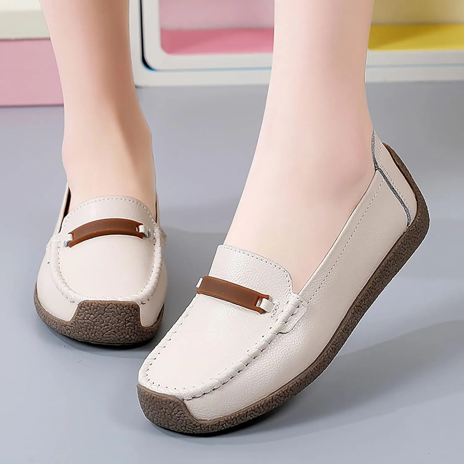 Slip On Women Comfort Walking Flat Loafers Casual Shoes Driving Loafers Walking Business Casual Dress Shoes for