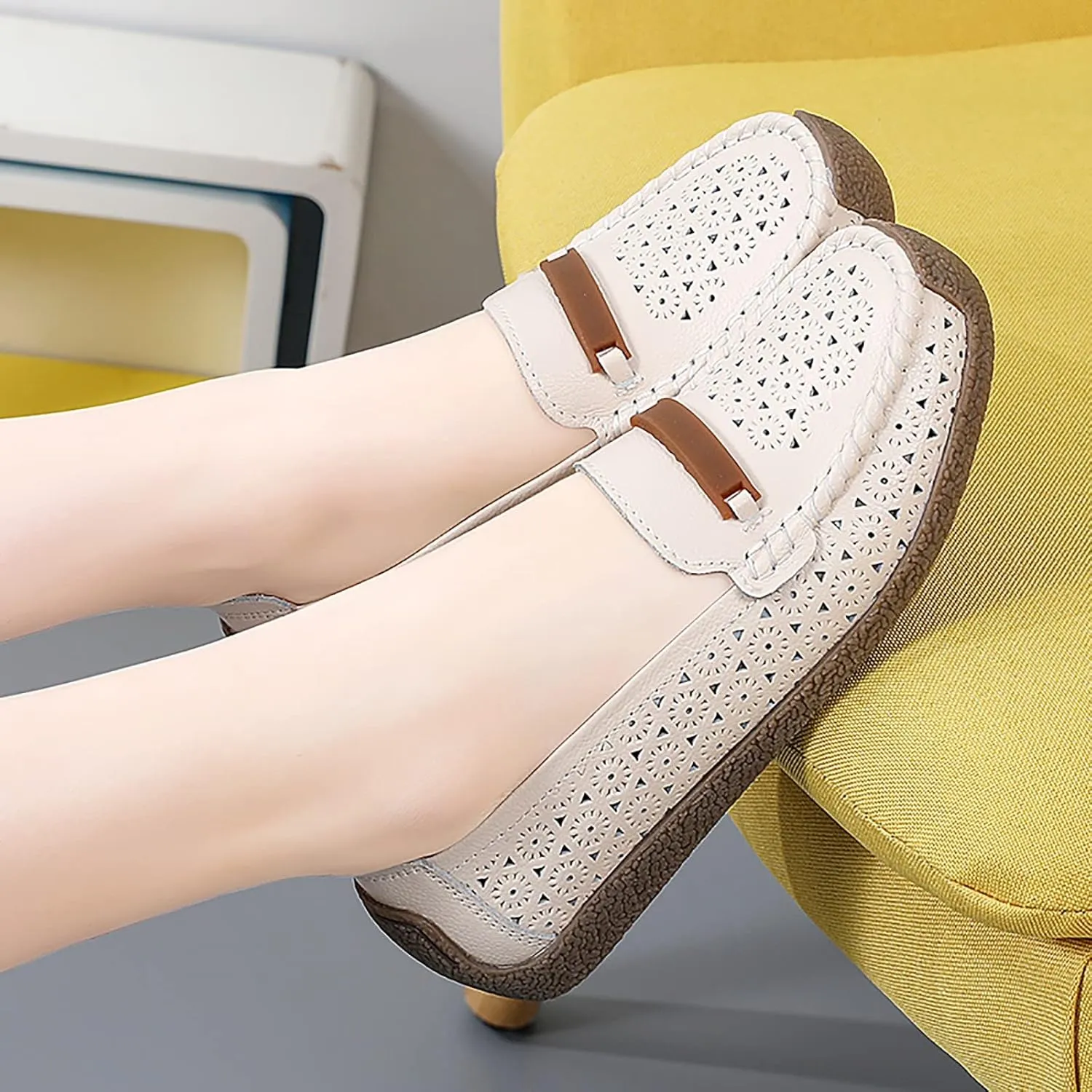 Slip On Women Comfort Walking Hollow Out Flat Loafers Casual Shoes Driving Loafers Walking Shoes Mens Casual Boot