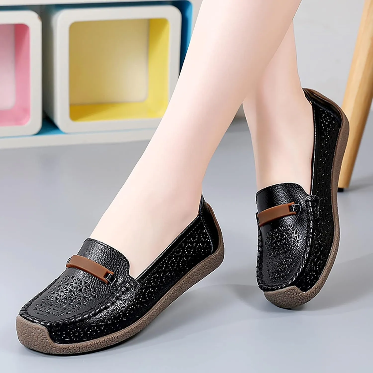 Slip On Women Comfort Walking Hollow Out Flat Loafers Casual Shoes Driving Loafers Walking Shoes Mens Casual Boot