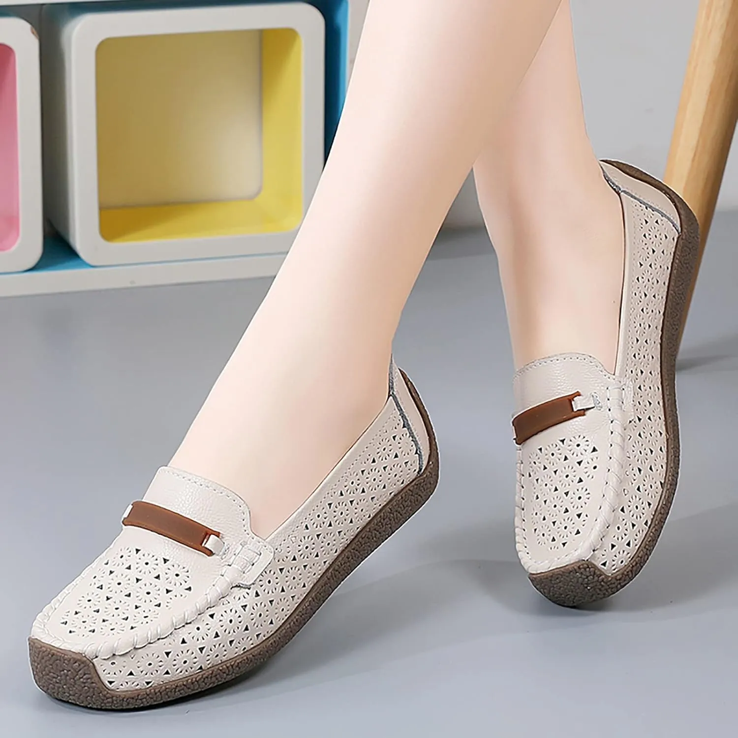 Slip On Women Comfort Walking Hollow Out Flat Loafers Casual Shoes Driving Loafers Walking Shoes Mens Casual Boot
