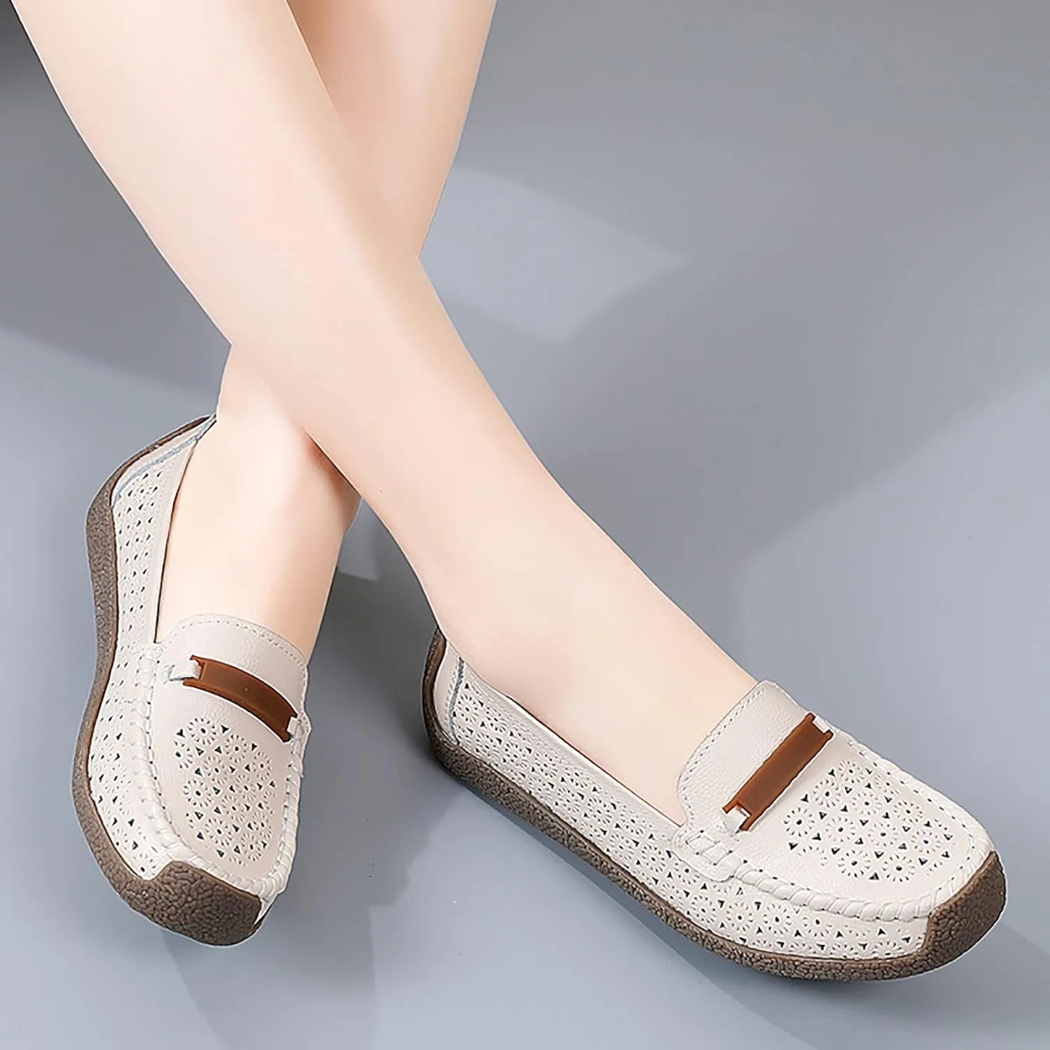 Slip On Women Comfort Walking Hollow Out Flat Loafers Casual Shoes Driving Loafers Walking Shoes Mens Casual Boot