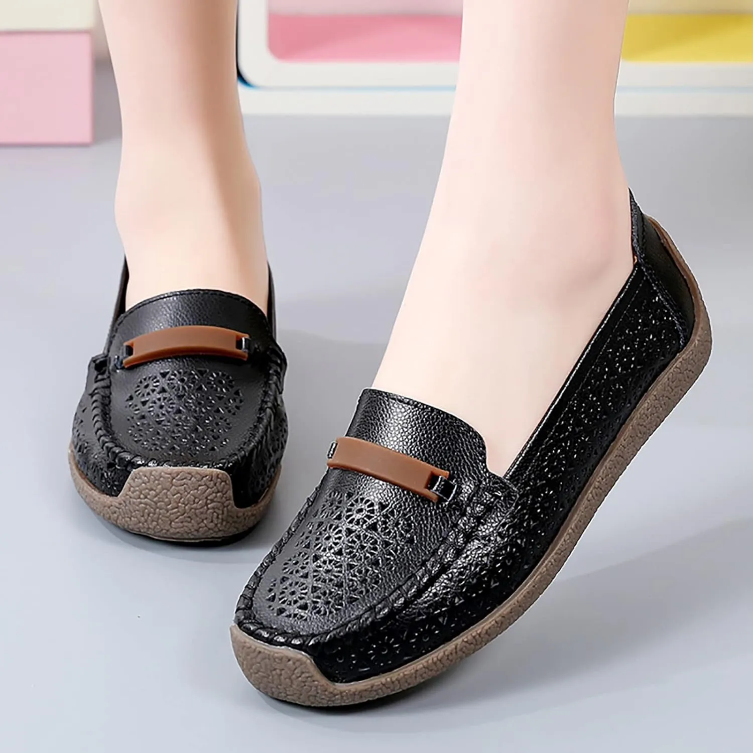 Slip On Women Comfort Walking Hollow Out Flat Loafers Casual Shoes Driving Loafers Walking Shoes Mens Casual Boot