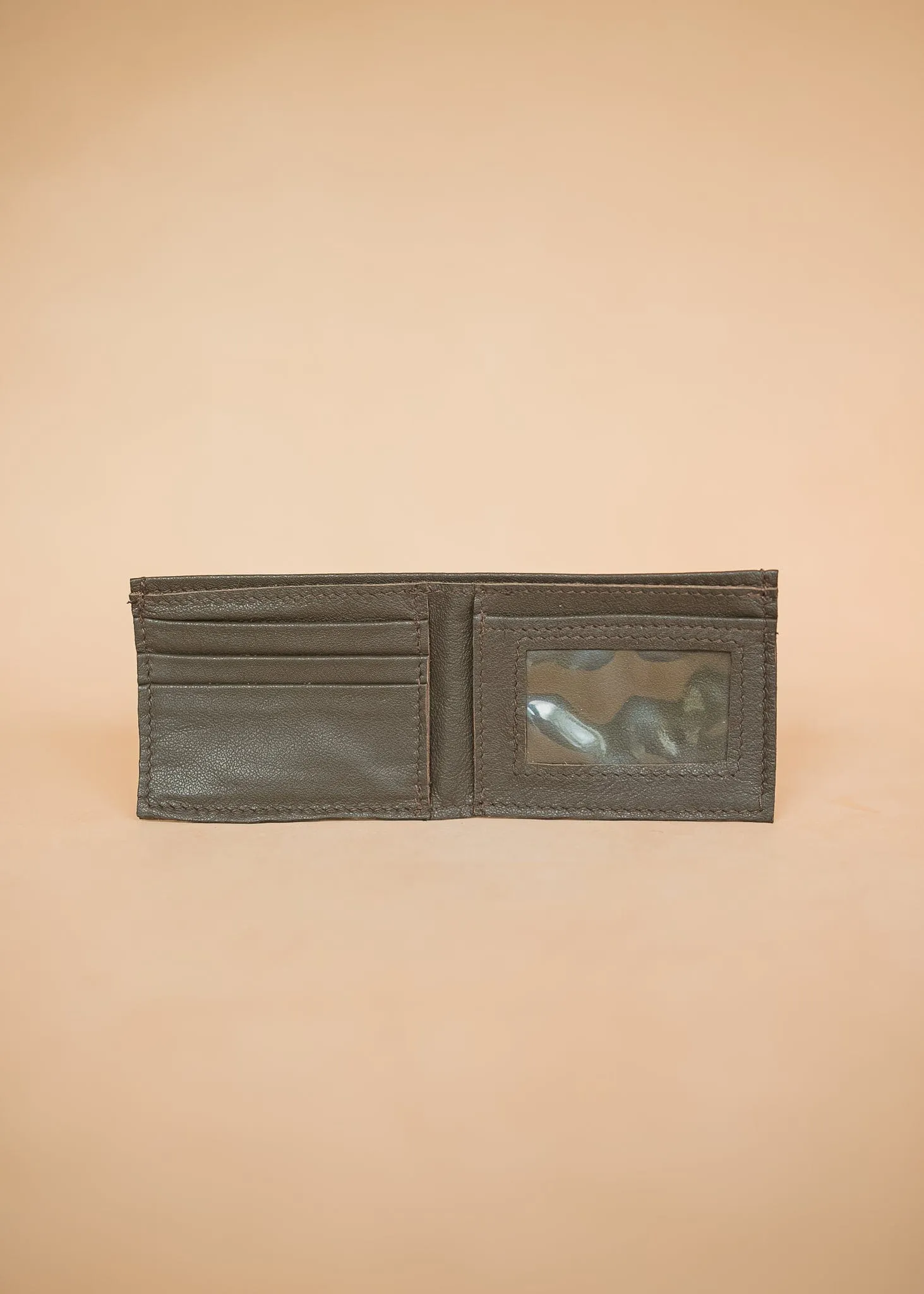 Small Bifold Wallet with Window - Cowhide