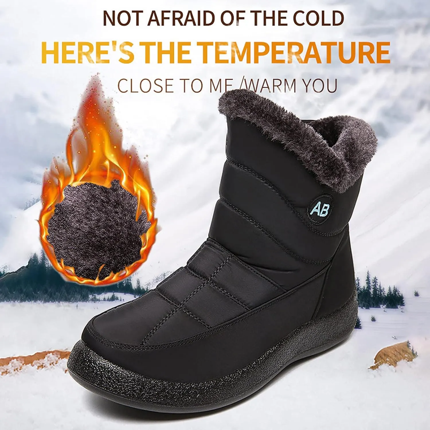 Snow Boots for Women Waterproof Slip On Warm Boots for Ladies Snow Boots Womens Winter Ankle Boots Ladies Womens Snow Boot Ankle Boots for Women Knee High Snow Booties Men