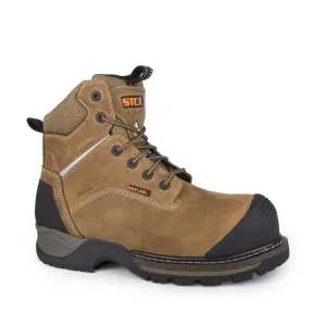STC Men's 6" Outlaw Safety Work Boots | Waterproof Leather, Metal-Free, Composite Toe, Electric Shock & Puncture Resistant, Reflective, Comfort Insole | Sizes 7-14