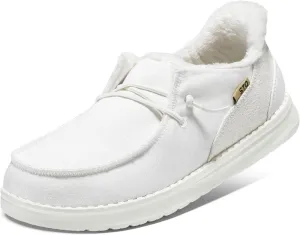 STQ Women's LoafersOrthopedic Fur Lined Ultralight Boat Casual Shoes with Arth Support