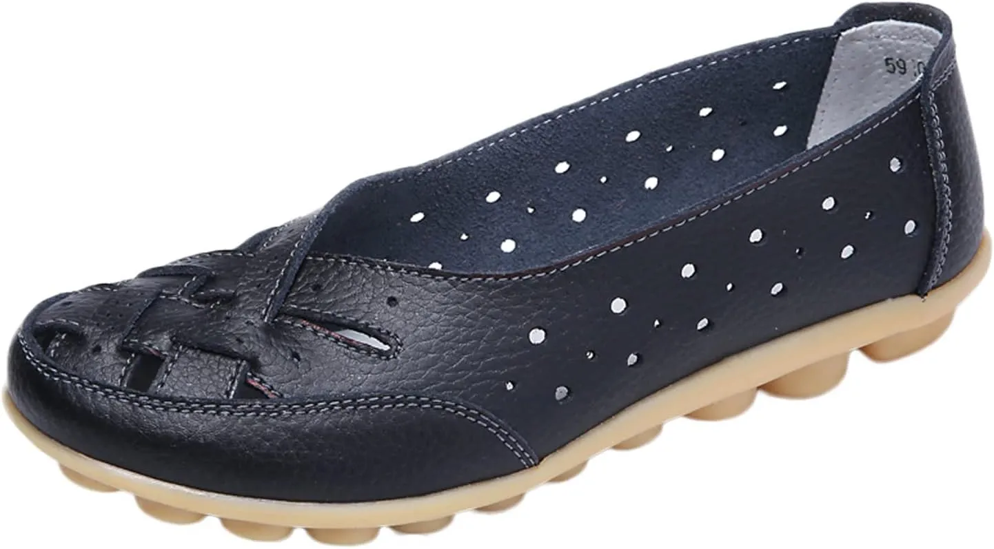 SuanlaTDS Slip On Women Comfort Walking Flat Loafers Casual Shoes Driving Loafers Walking Shoes for Women Women's Casual Shoes Size 10 (Black, 8)