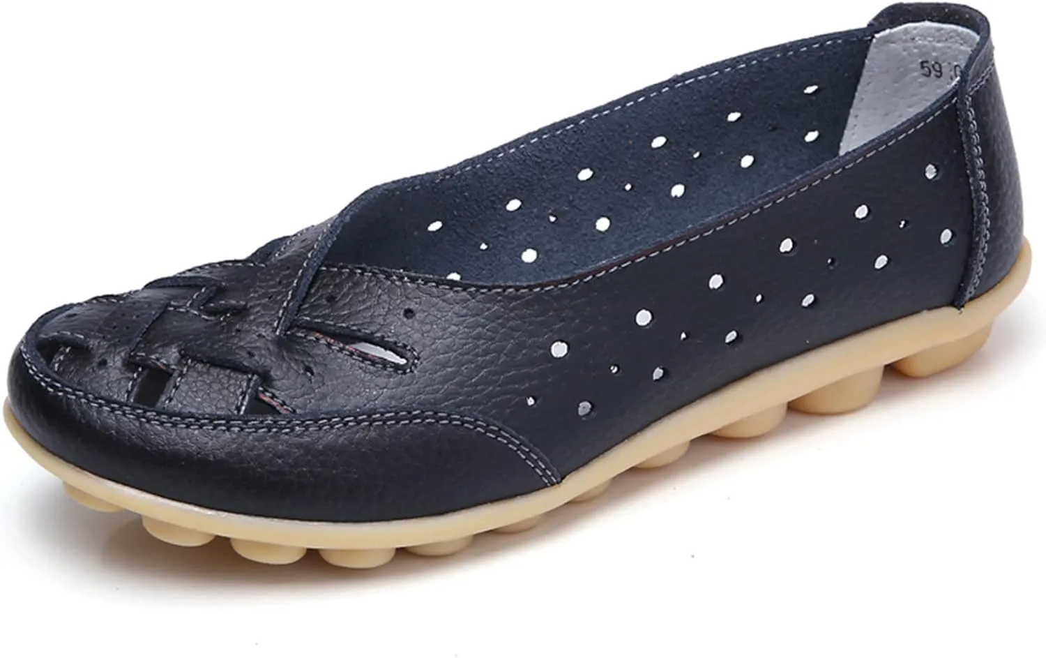 SuanlaTDS Slip On Women Comfort Walking Flat Loafers Casual Shoes Driving Loafers Walking Shoes for Women Women's Casual Shoes Size 10 (Black, 8)
