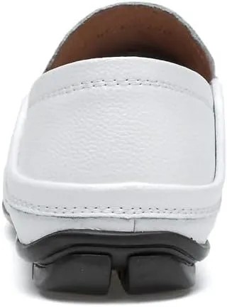 Succttssful Men's Leather Flat Loafers for Driving - Fashion Boat Shoes Slip On Walking Boat Shoes Casual Shoes for Travelling