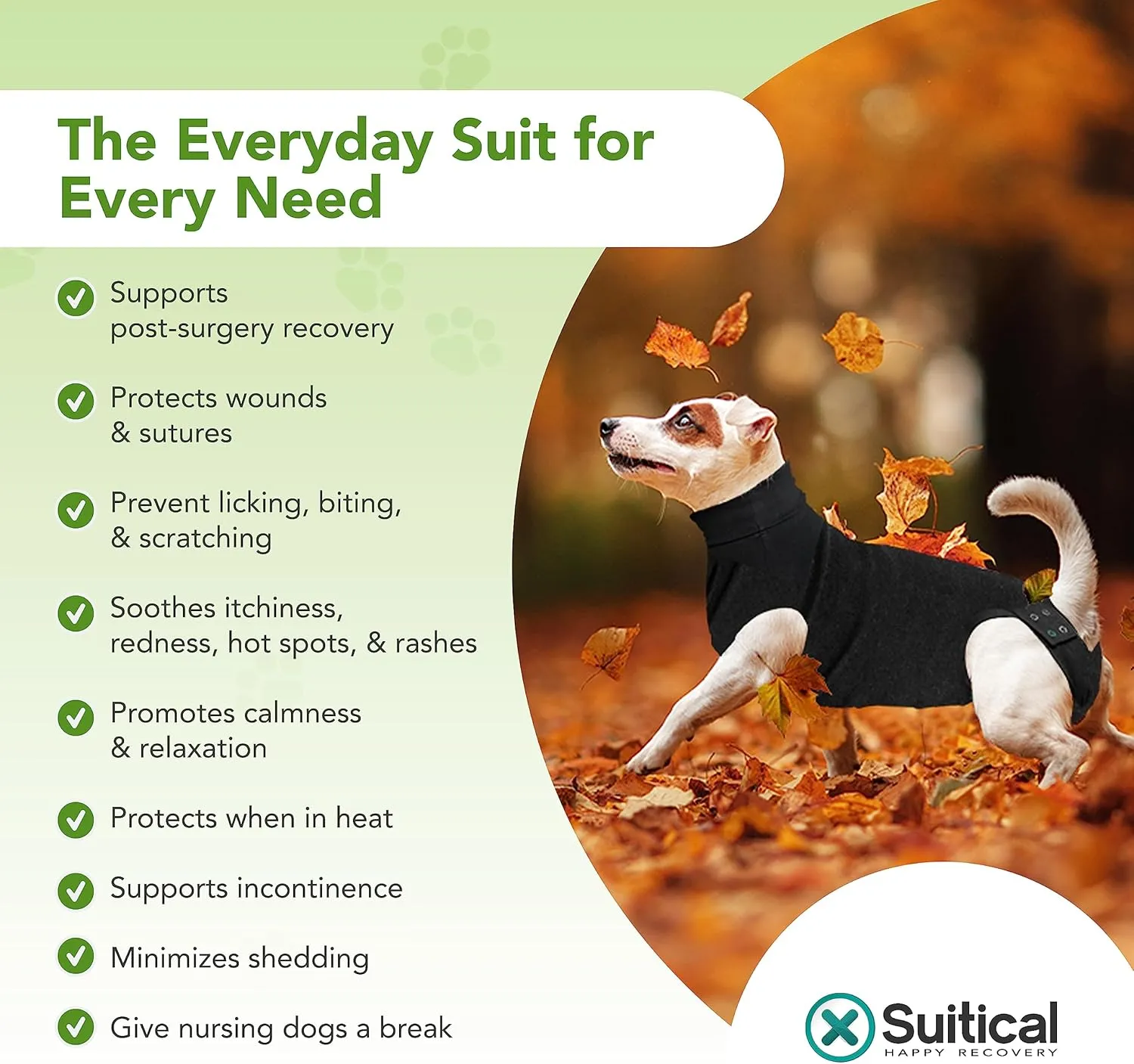 Suitical Recovery Suit for Dogs - Black