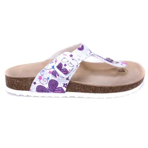 T96: colour 12 - white purple ladies orthotic sandals