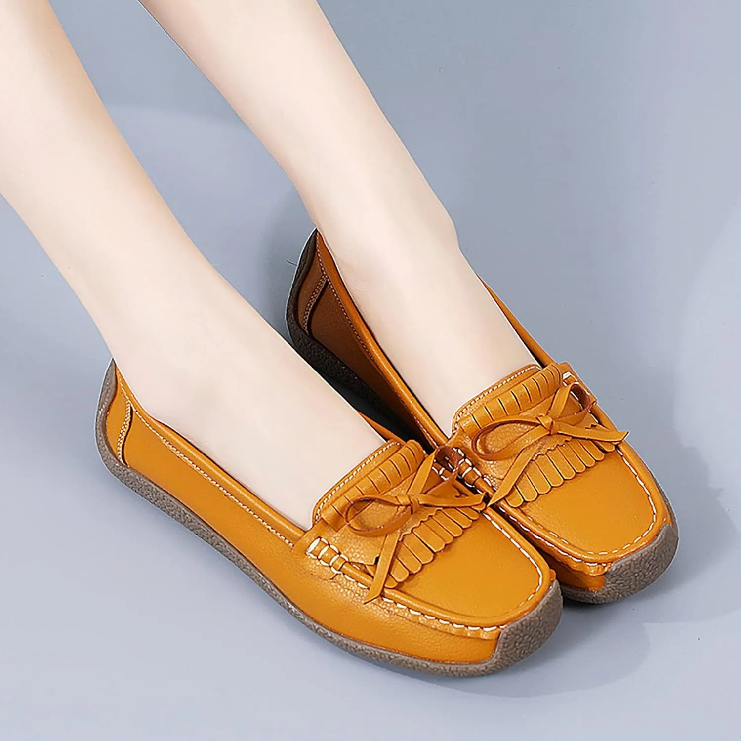 Tassel Decoration Slip On Women Comfort Walking Flat Loafers Casual Shoes Driving Loafers Walking Shoes Wedges