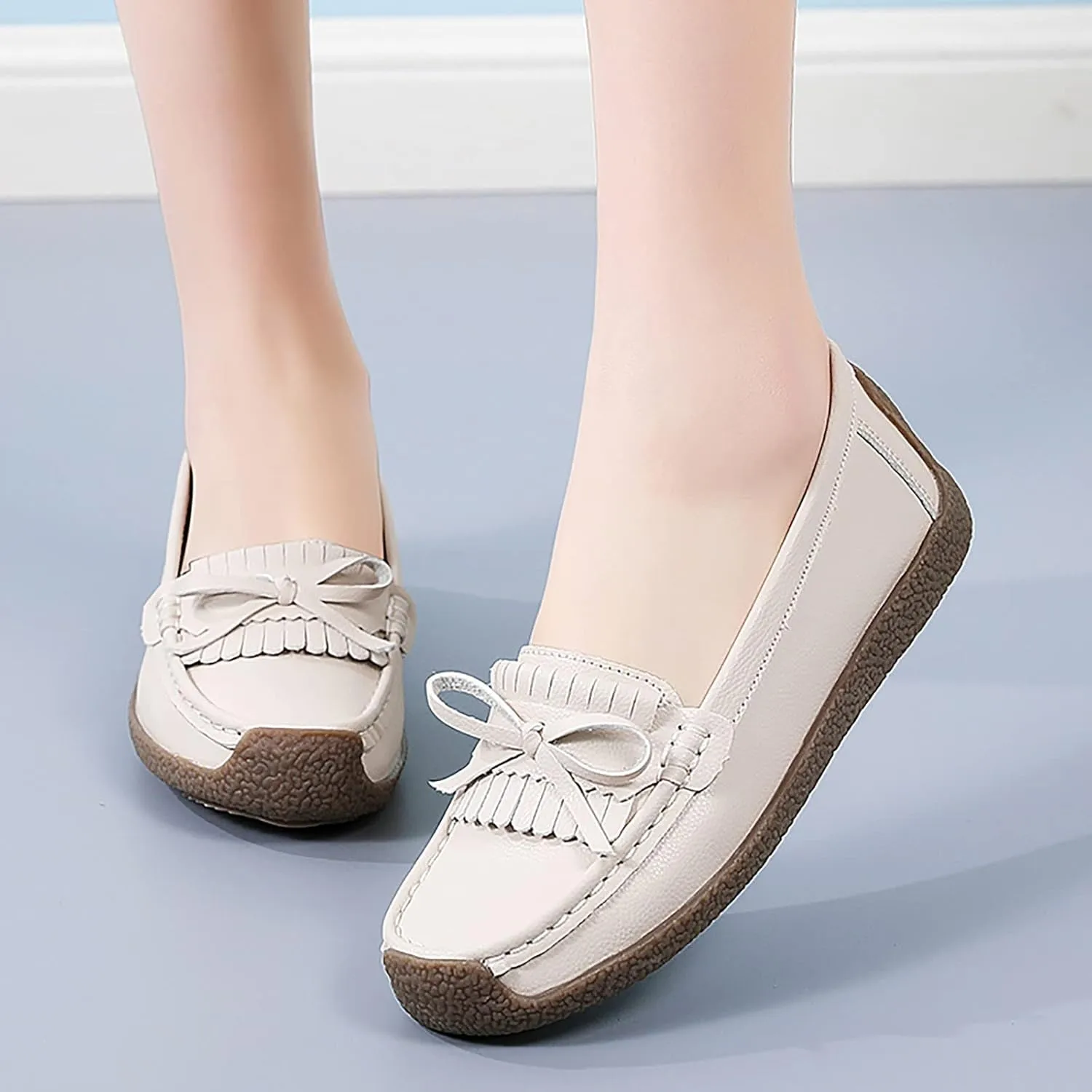Tassel Decoration Slip On Women Comfort Walking Flat Loafers Casual Shoes Driving Loafers Walking Shoes Wedges