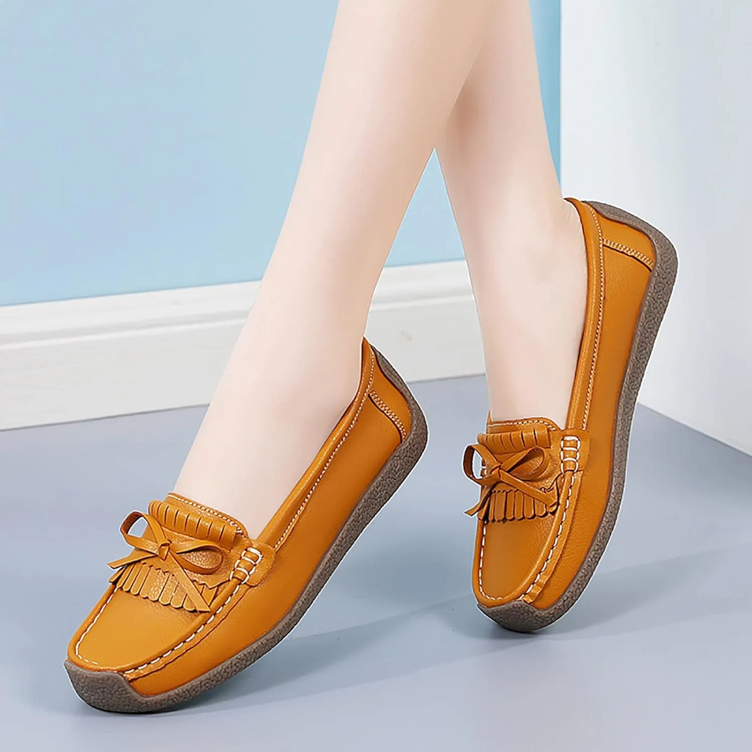 Tassel Decoration Slip On Women Comfort Walking Flat Loafers Casual Shoes Driving Loafers Walking Shoes Wedges