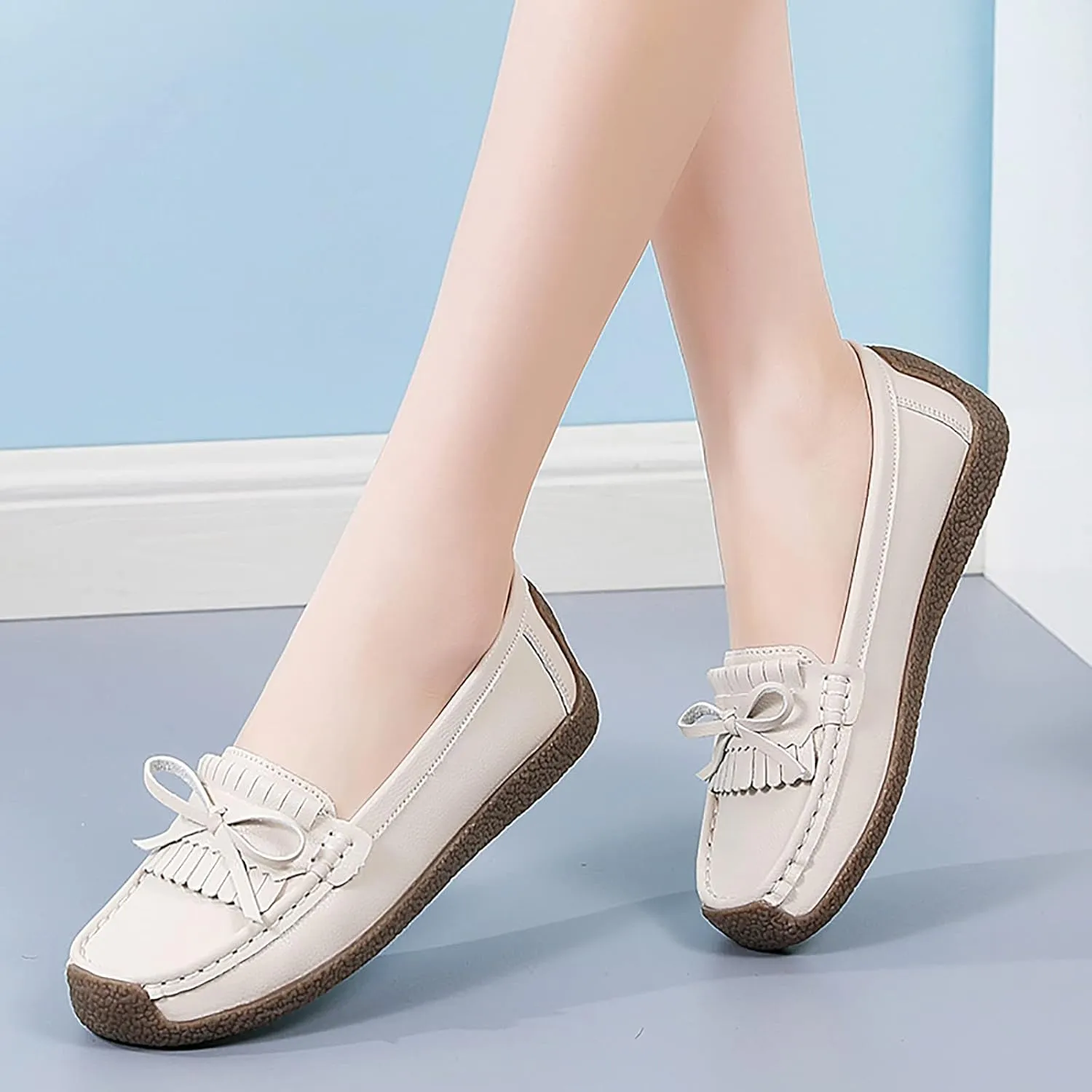 Tassel Decoration Slip On Women Comfort Walking Flat Loafers Casual Shoes Driving Loafers Walking Shoes Wedges