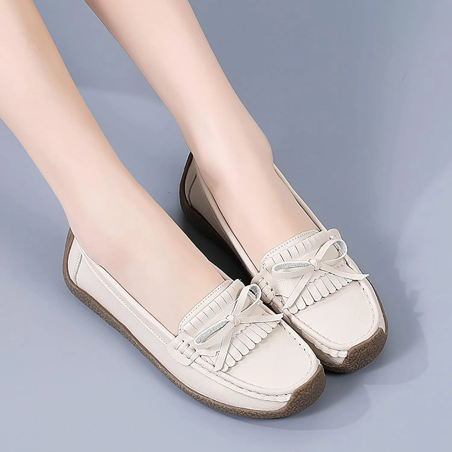 Tassel Decoration Slip On Women Comfort Walking Flat Loafers Casual Shoes Driving Loafers Walking Shoes Wedges