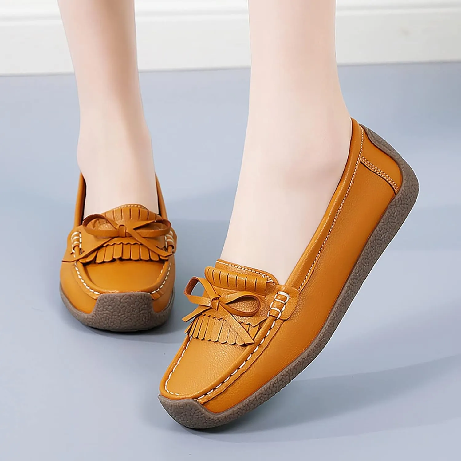 Tassel Decoration Slip On Women Comfort Walking Flat Loafers Casual Shoes Driving Loafers Walking Shoes Wedges
