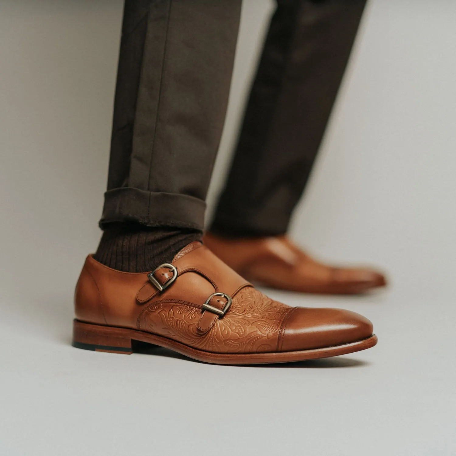 The Lucca Monk Shoe in Honey Floral