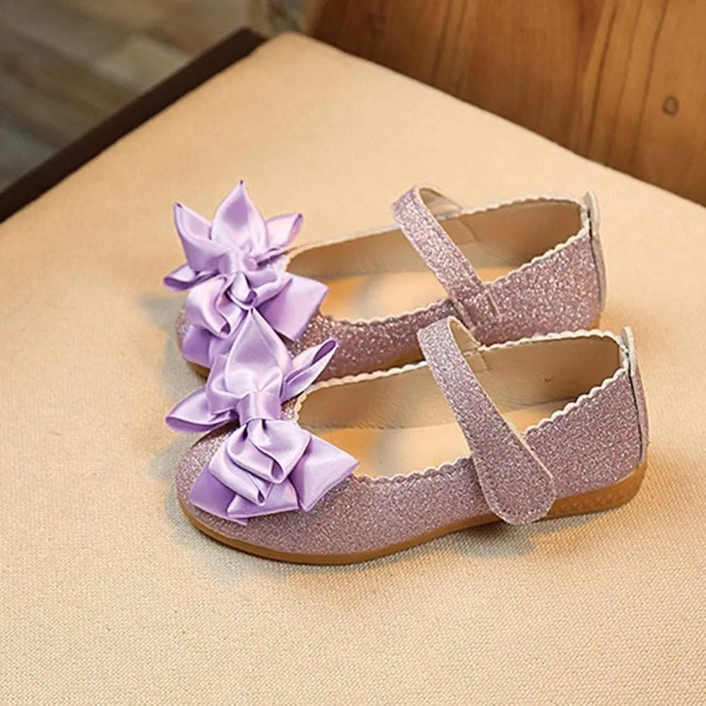 Thick Sole Sneakers for Kids Children Shoes Princess Bowknot Leather Girl Dance Fashion Nubuck Single Baby Shoes Slip Boys Shoes
