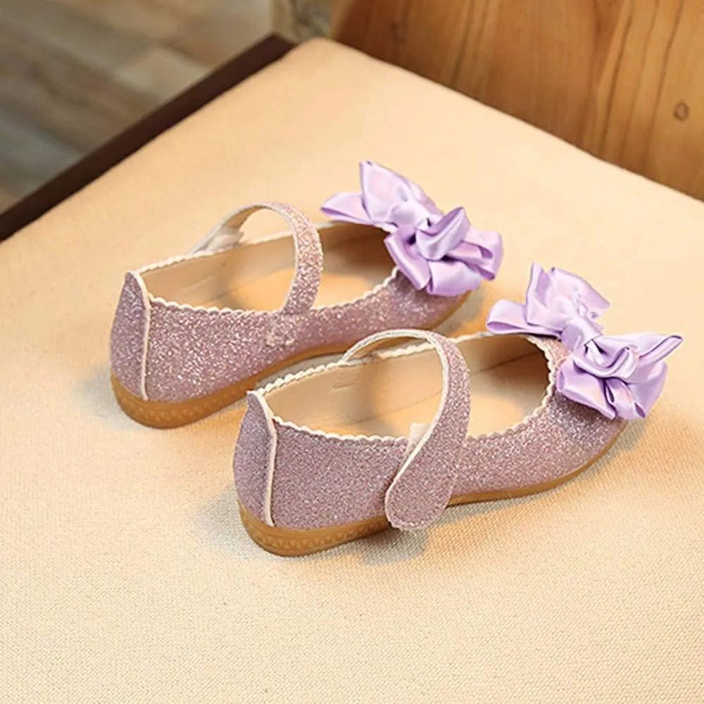 Thick Sole Sneakers for Kids Children Shoes Princess Bowknot Leather Girl Dance Fashion Nubuck Single Baby Shoes Slip Boys Shoes