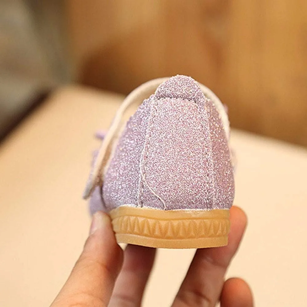 Thick Sole Sneakers for Kids Children Shoes Princess Bowknot Leather Girl Dance Fashion Nubuck Single Baby Shoes Slip Boys Shoes