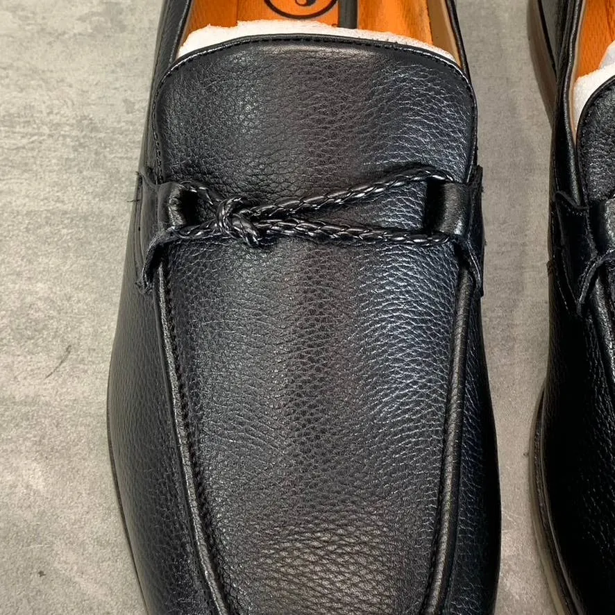 THOMAS & VINE Men's Black Leather Clayton Lace-Up Derby Shoes SZ 12