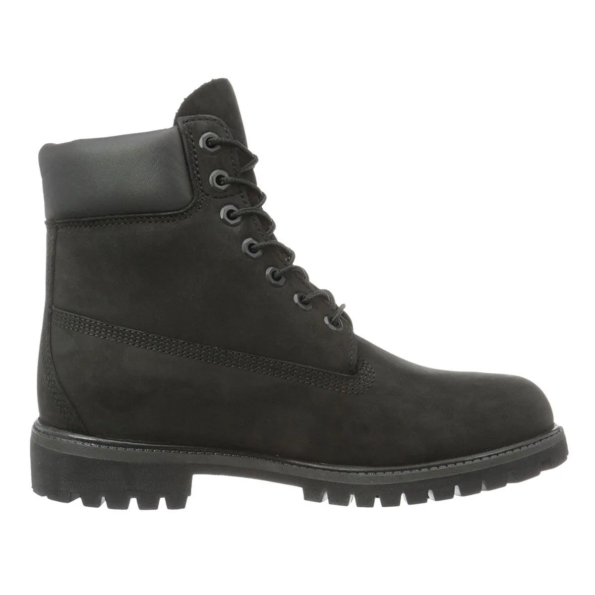 Timberland C10073 Men's Classic Premium Black Nubuck Leather Lace Up Waterproof Boots, 6" High