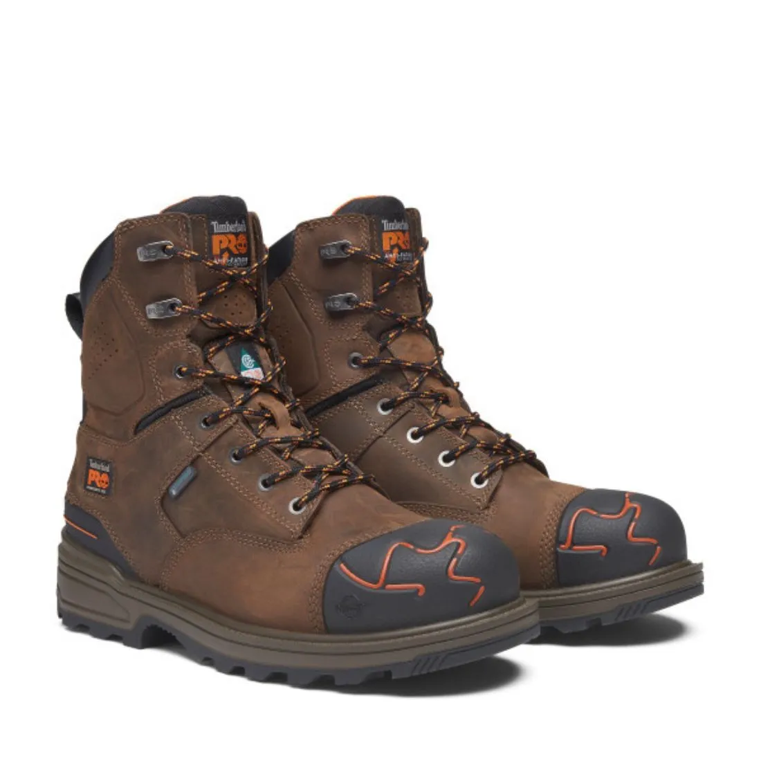 Timberland PRO Magnitude Men's 8" Waterproof Composite Toe Work Boot TB0A5M6J214 - Brown