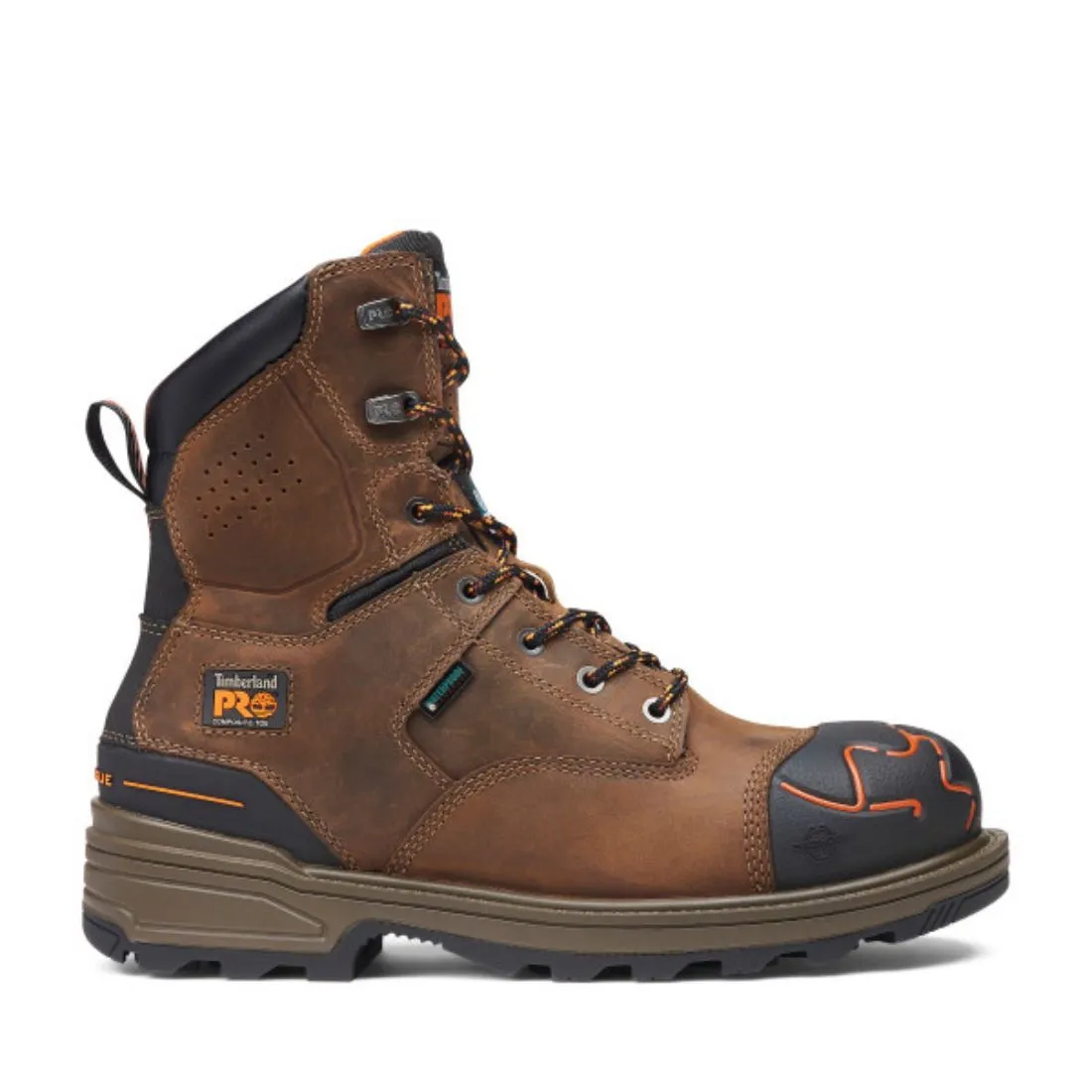 Timberland PRO Magnitude Men's 8" Waterproof Composite Toe Work Boot TB0A5M6J214 - Brown