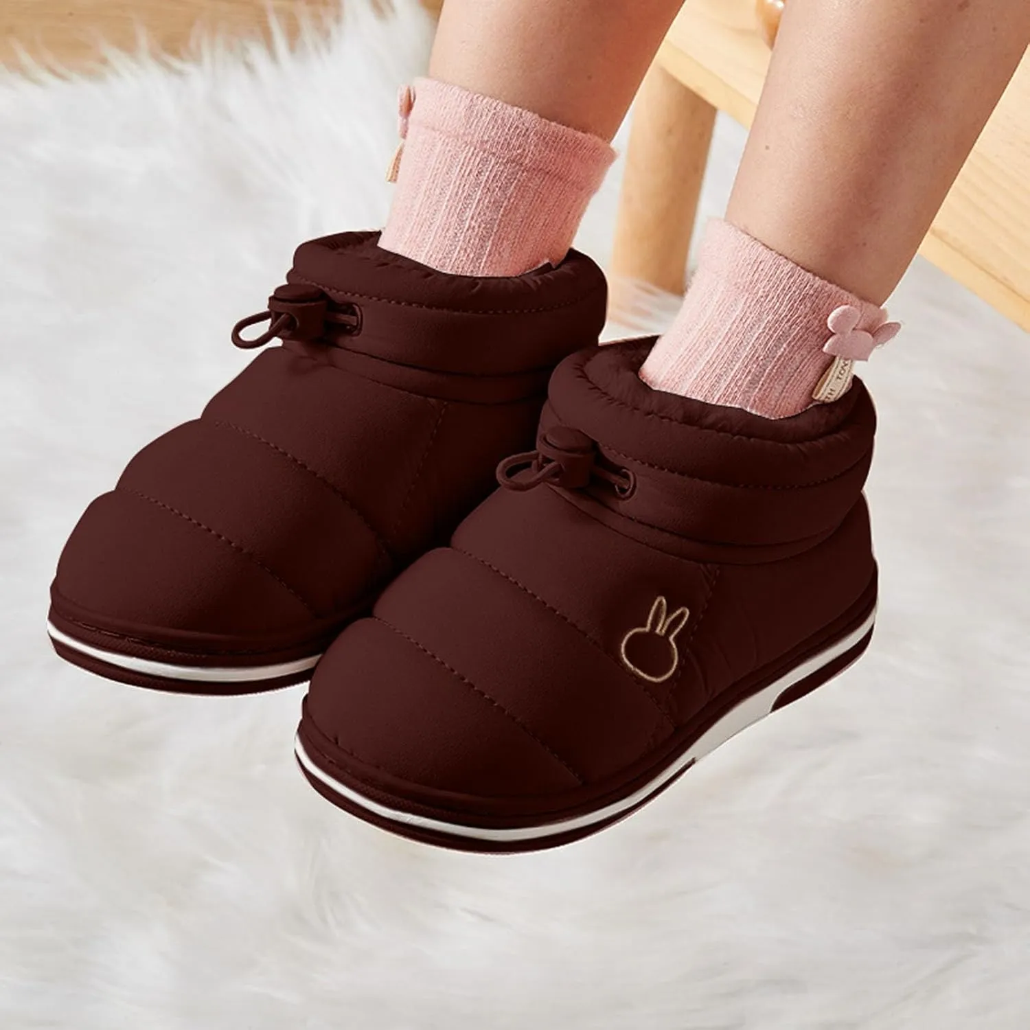 Toddler Baby Boys Girls Warm House Boots Kids Slippers Fuzzy  Lined Comfy Flat Bottom Indoor Bedroom Shoes