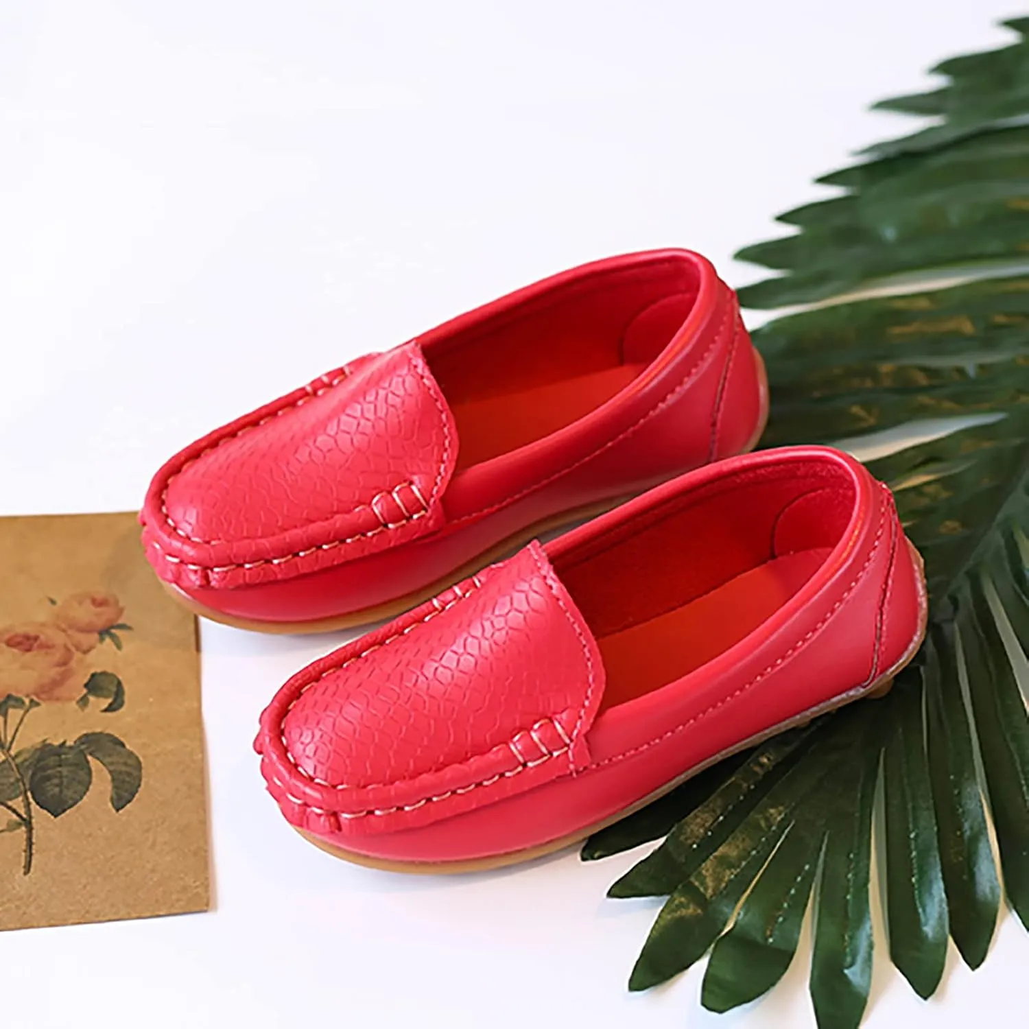 Toddler Boys Girls Soft Slip On Loafers Dress Flat Shoes Casual Dress Shoes for Toddler Big Kids Birthday Gift