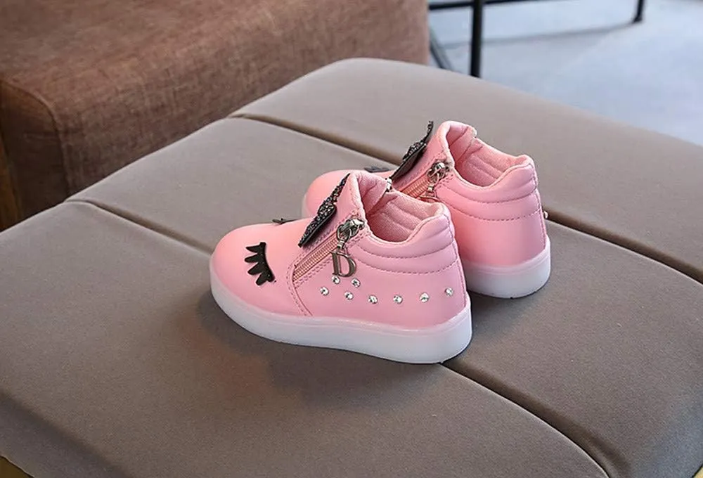Toddler Girl Shoes, Kids Boys Girls Fashion LED Lights UP Sneaker Soft Sole Non Slip Sports Shoes Toddler Shoes