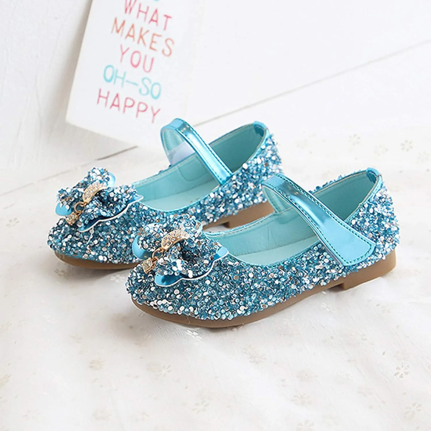 Toddler Size 7 Shoes Girls Non-Slip Shoes Toddler Girls Princess Crystal Fashion Shoes Infant Walking Shoes