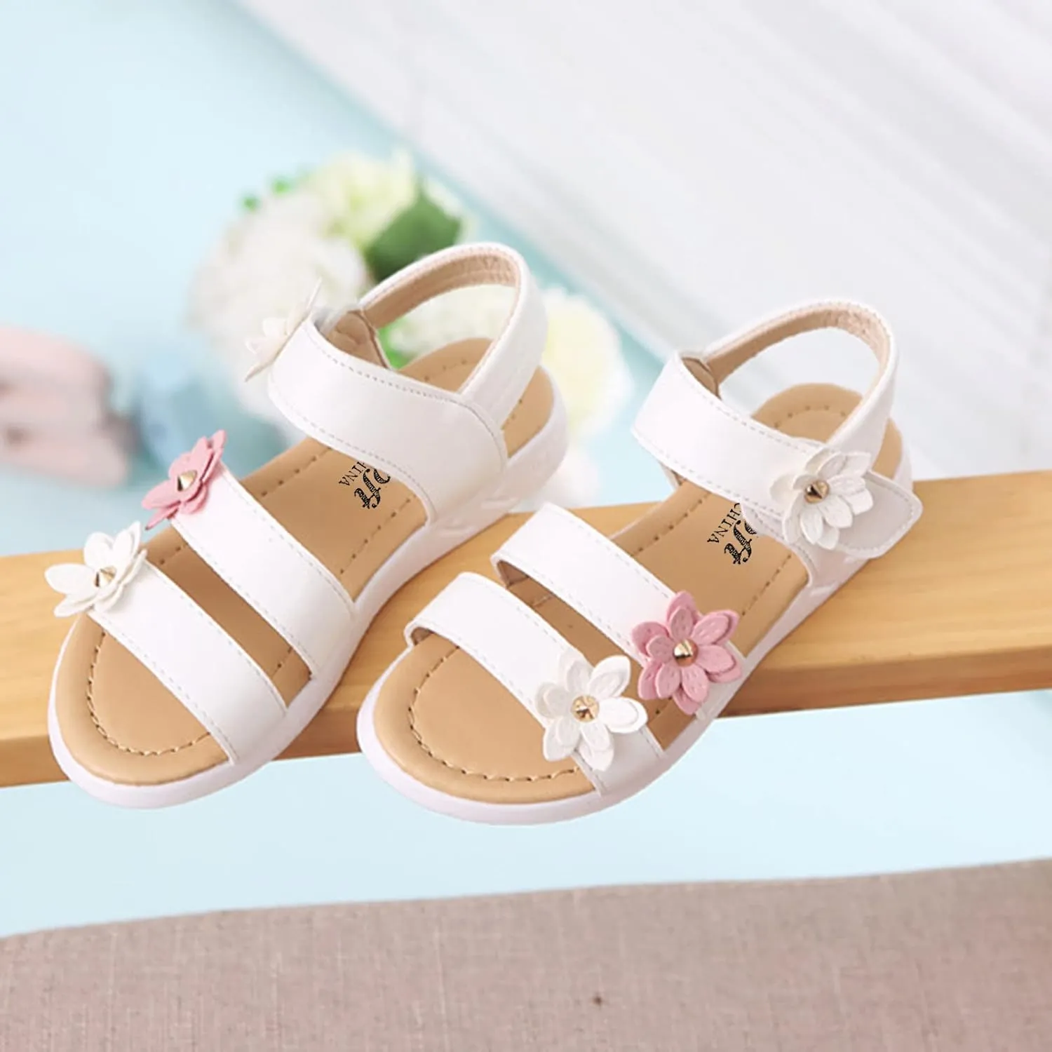 Toddler Slip on Shoes Girls Shoes Toddler Non-Slip Baby Cross Rubber Kids Flower Toddler Girl Fringe Sandals