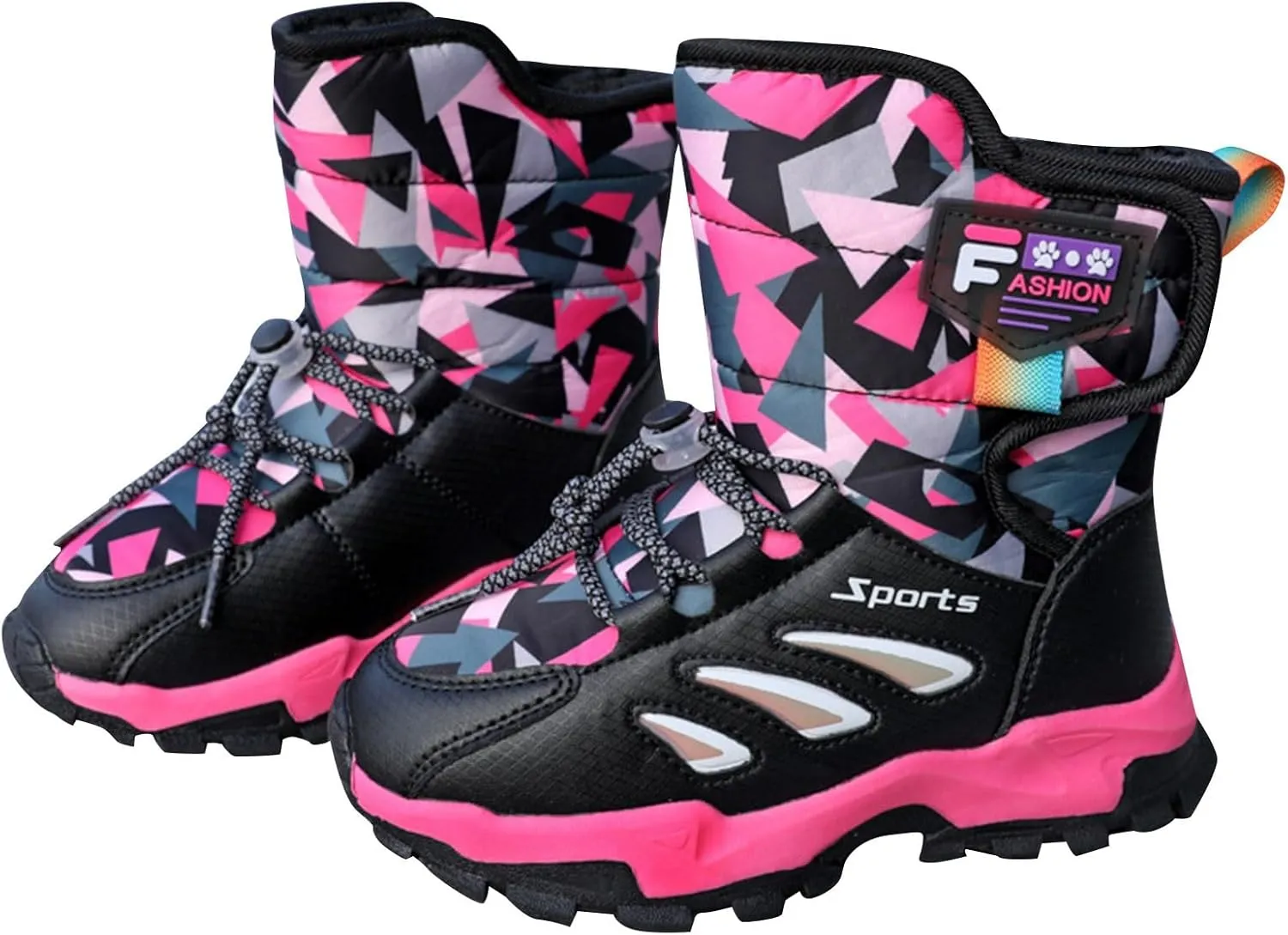 Toddler Winter Boots Wide Toe Box Non Slip Ankle Winter Snow Boots for Big Kids Hiking Boots Women Waterproof