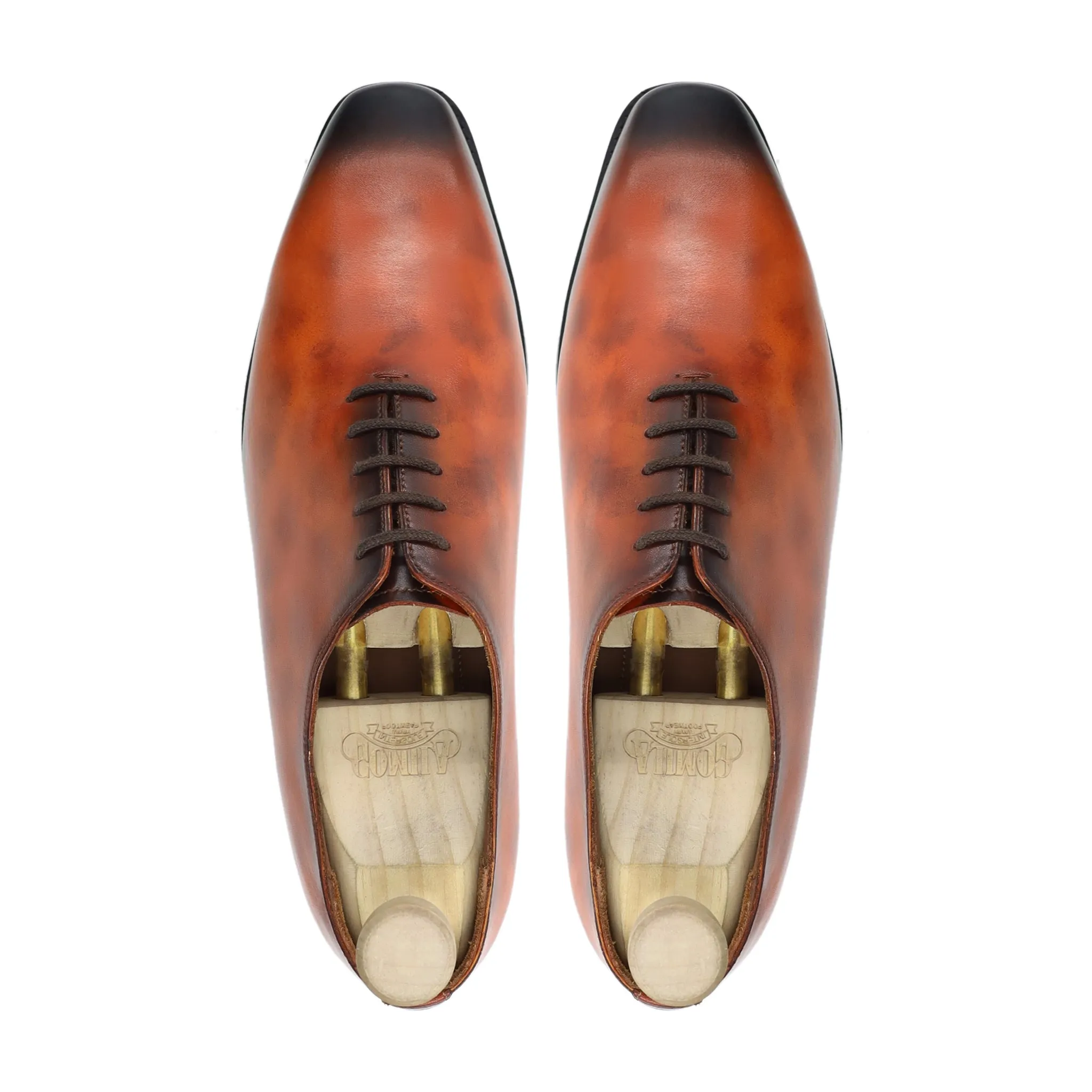 Turku - Men's Burnished Tan Calf Leather Wholecut Shoe