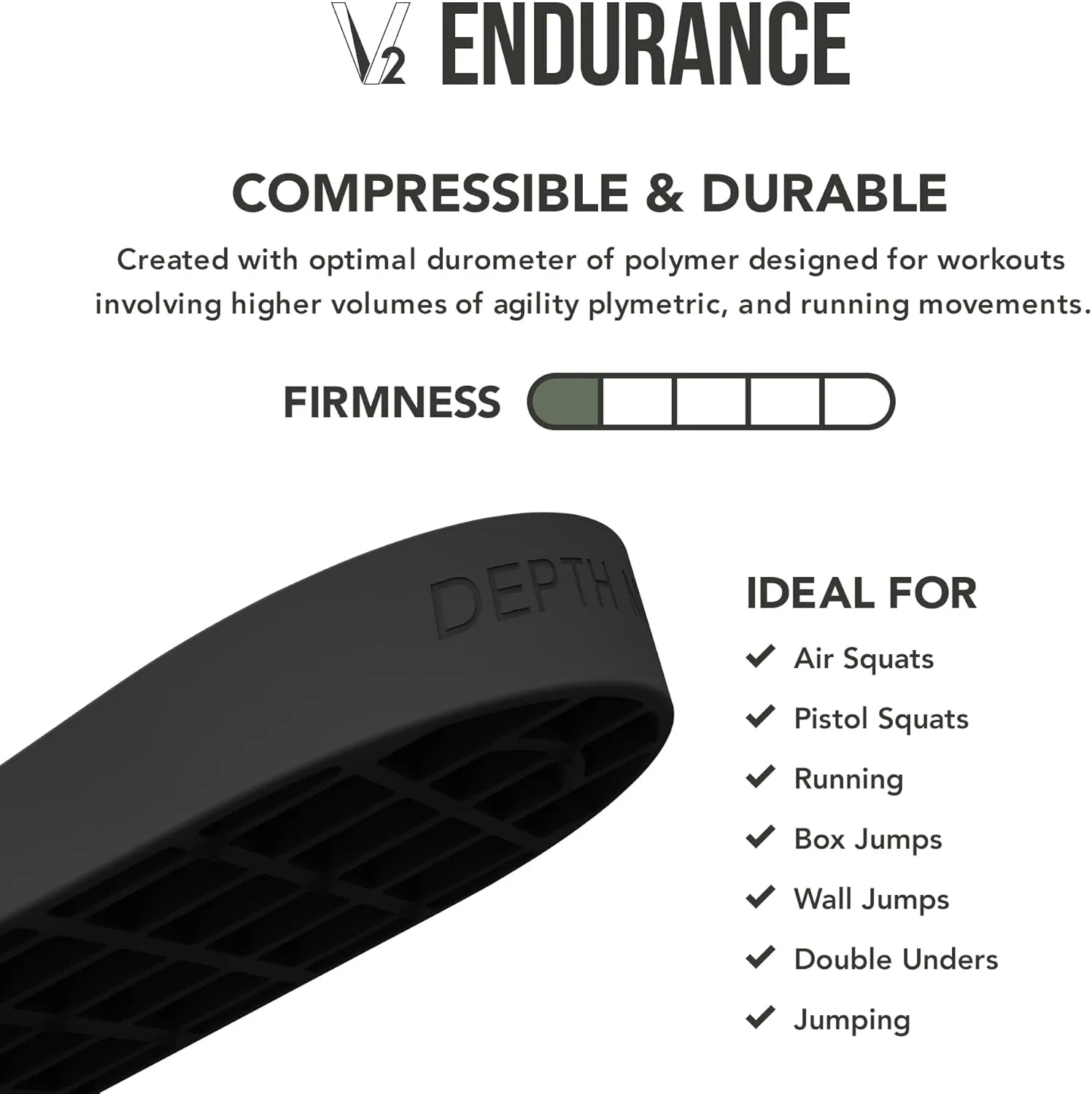 V2 Endurance Heel Lift Inserts (Pair) (Medium) - Ideal for Comfort, Light Training, Light Lifting