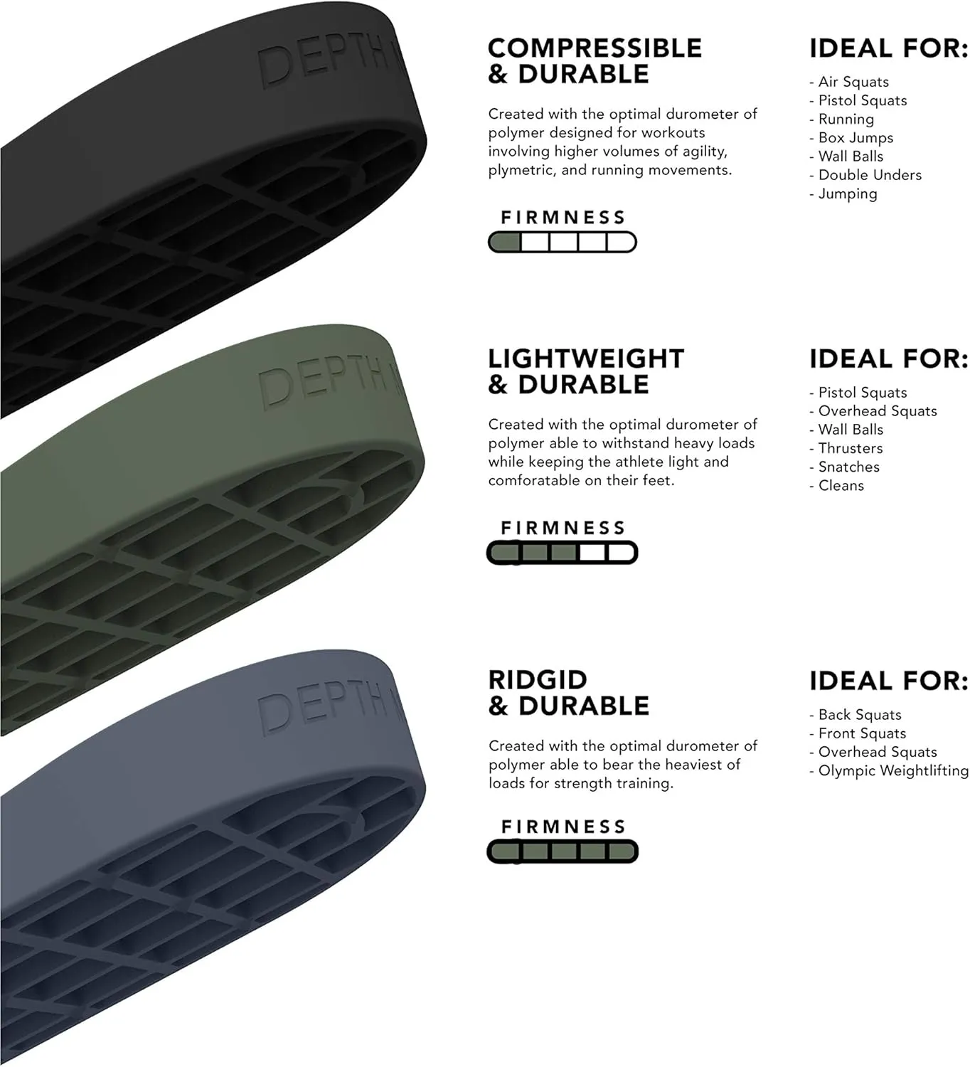 V2 Endurance Heel Lift Inserts (Pair) (Medium) - Ideal for Comfort, Light Training, Light Lifting