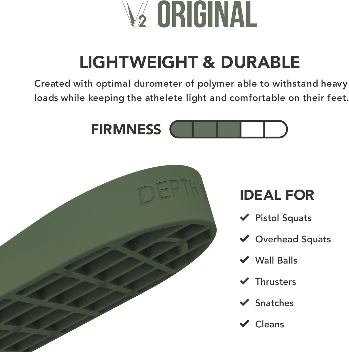 V2 Original Heel Lift Inserts (Pair) (Large) - Ideal for Cross Training, metcons, wods, Functional Fitness, HIIT, Squats, plyometrics