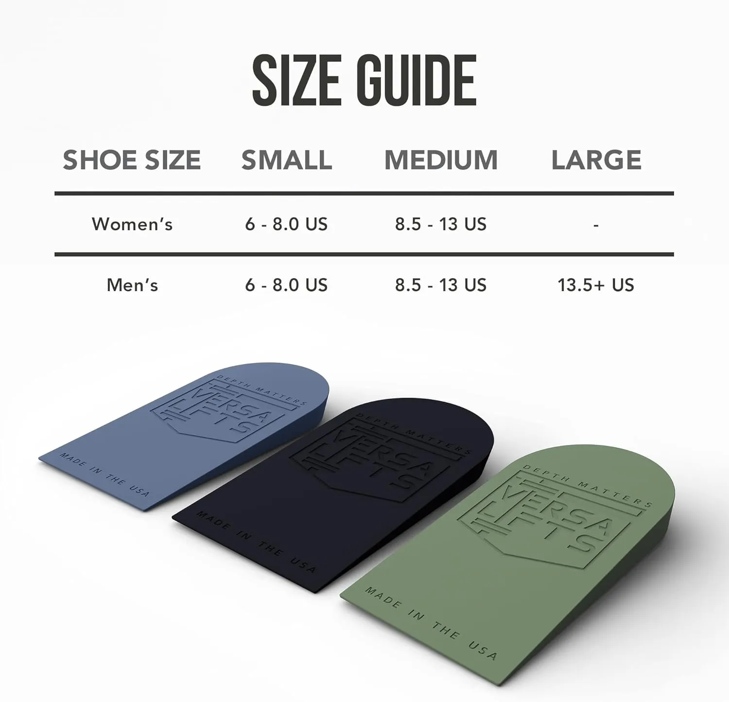 V2 Original Heel Lift Inserts (Pair) (Large) - Ideal for Cross Training, metcons, wods, Functional Fitness, HIIT, Squats, plyometrics