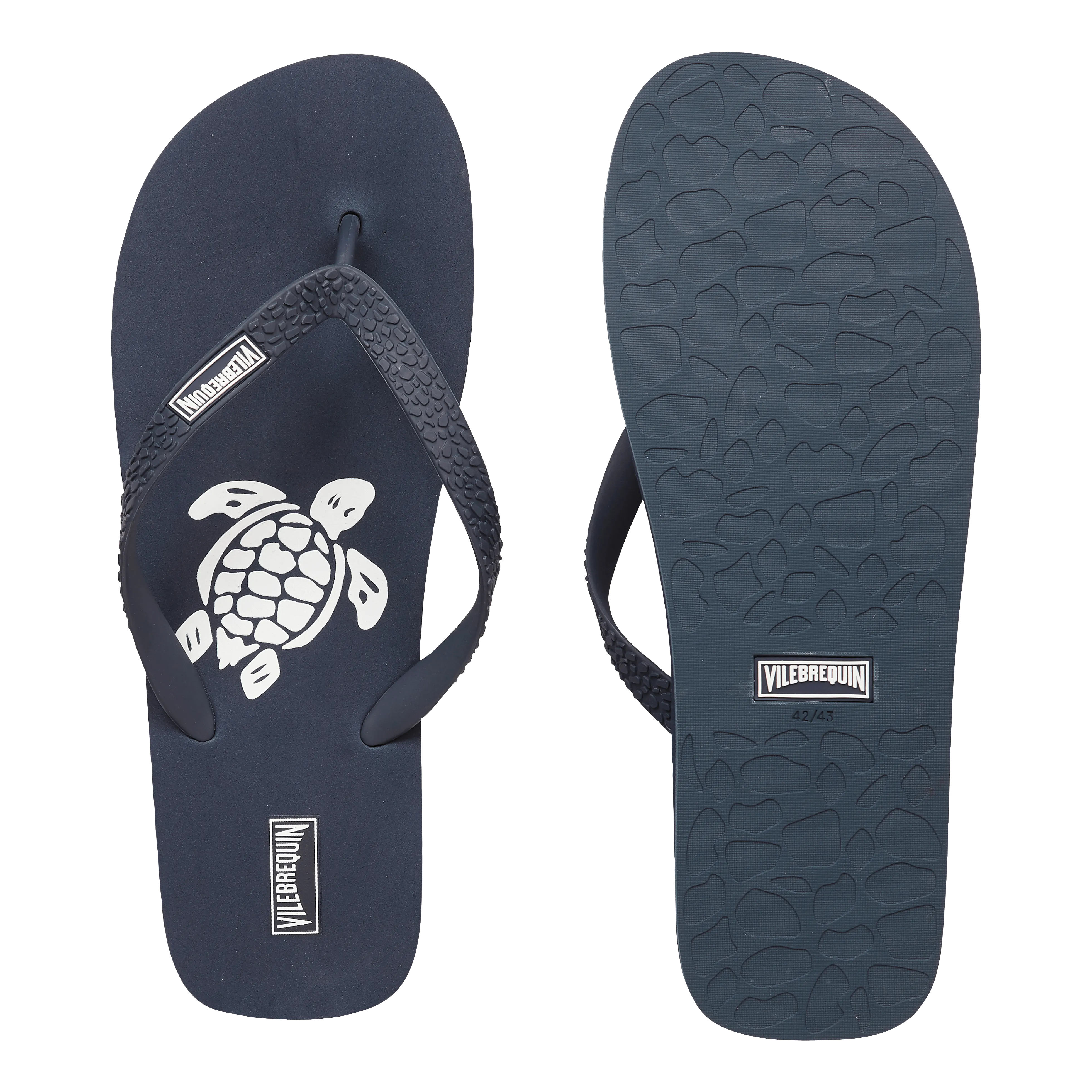 Vilbrequin Men Beach Flip flops Turtle Navy