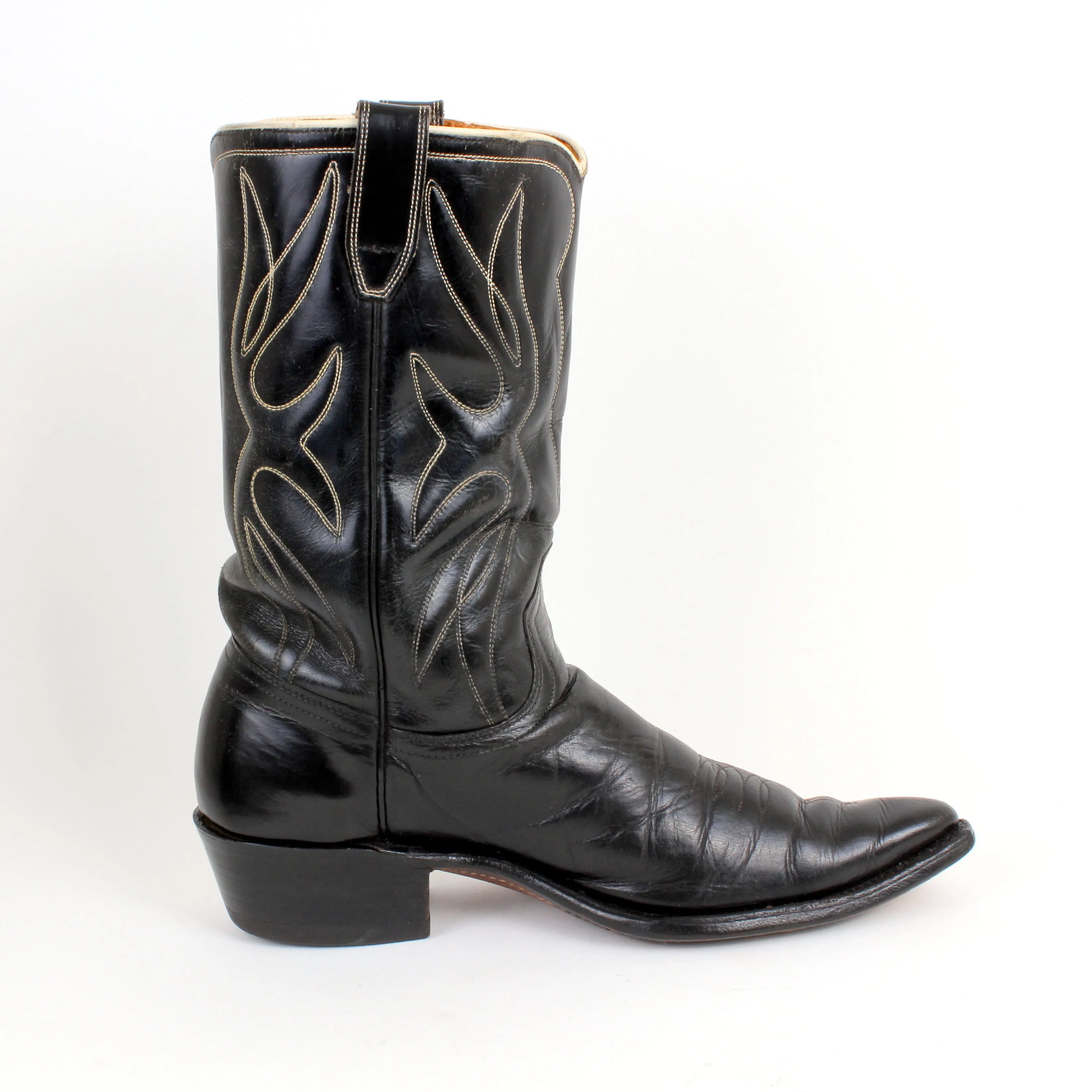 Vintage Acme Black Cowboy Boots Men's Size 9