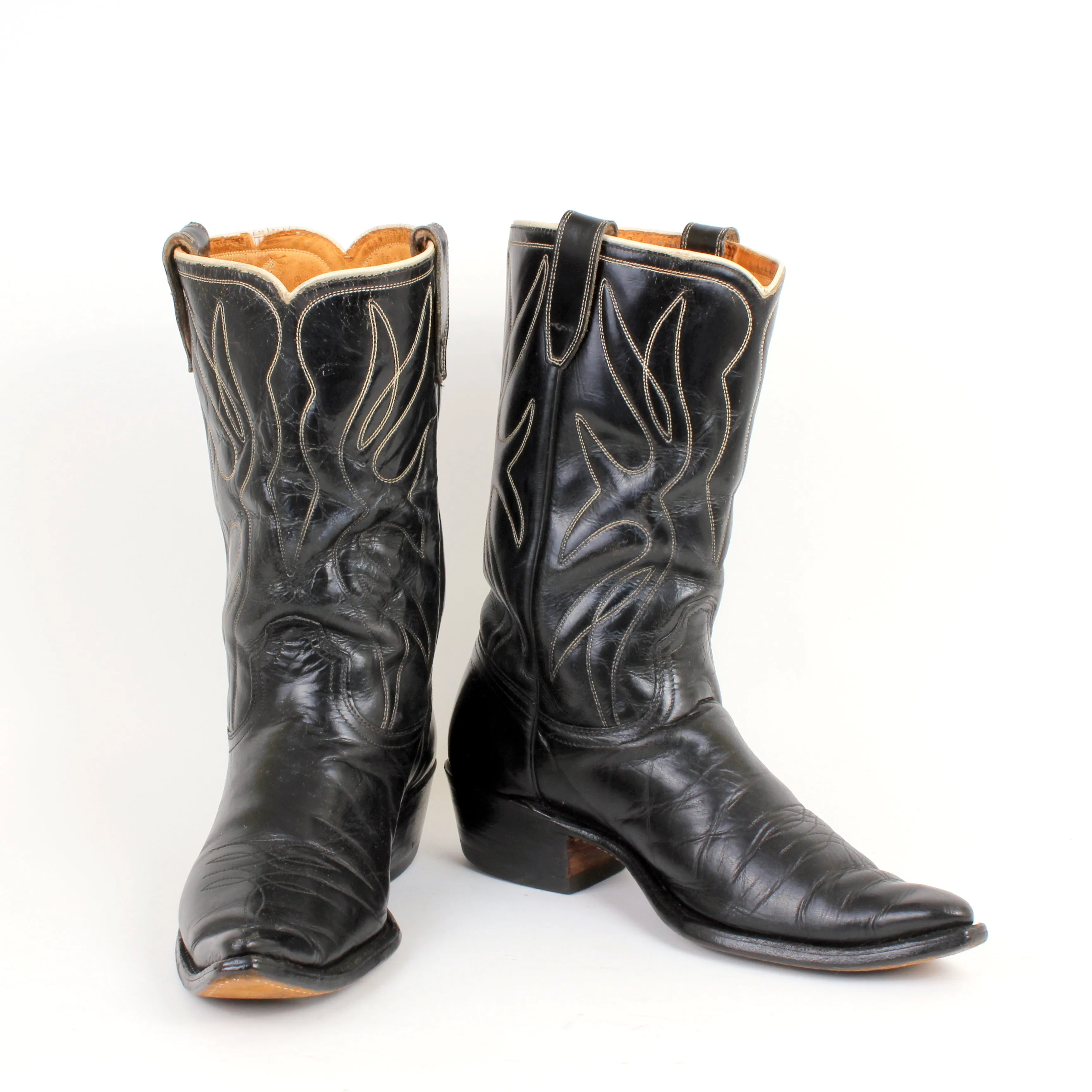 Vintage Acme Black Cowboy Boots Men's Size 9