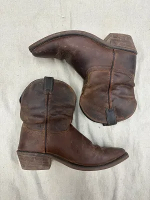 Vintage Brown Ankle Cowboy Boots