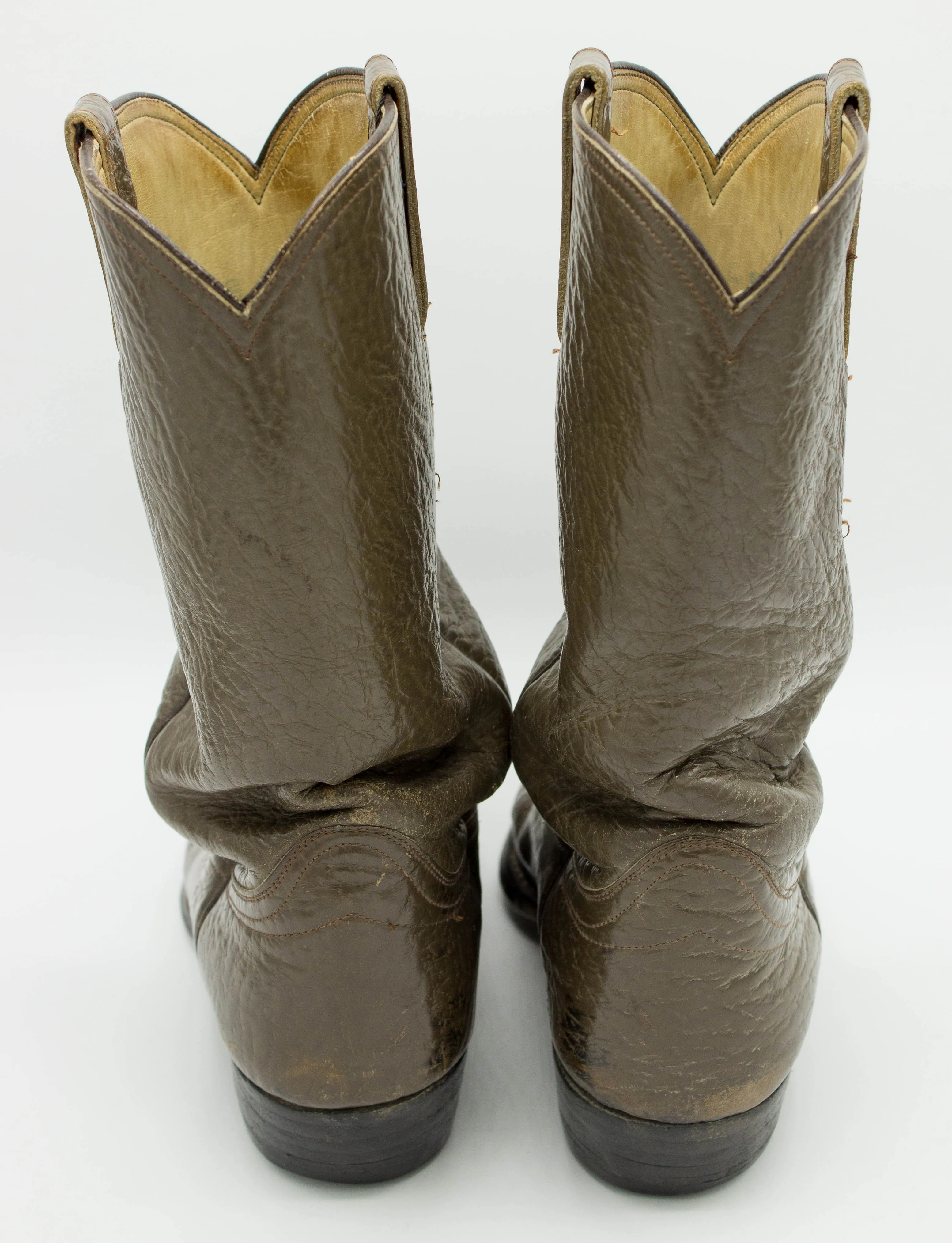 Vintage Men's 60s Acme Brown Pointed Toe Cowboy Boots Size 8D