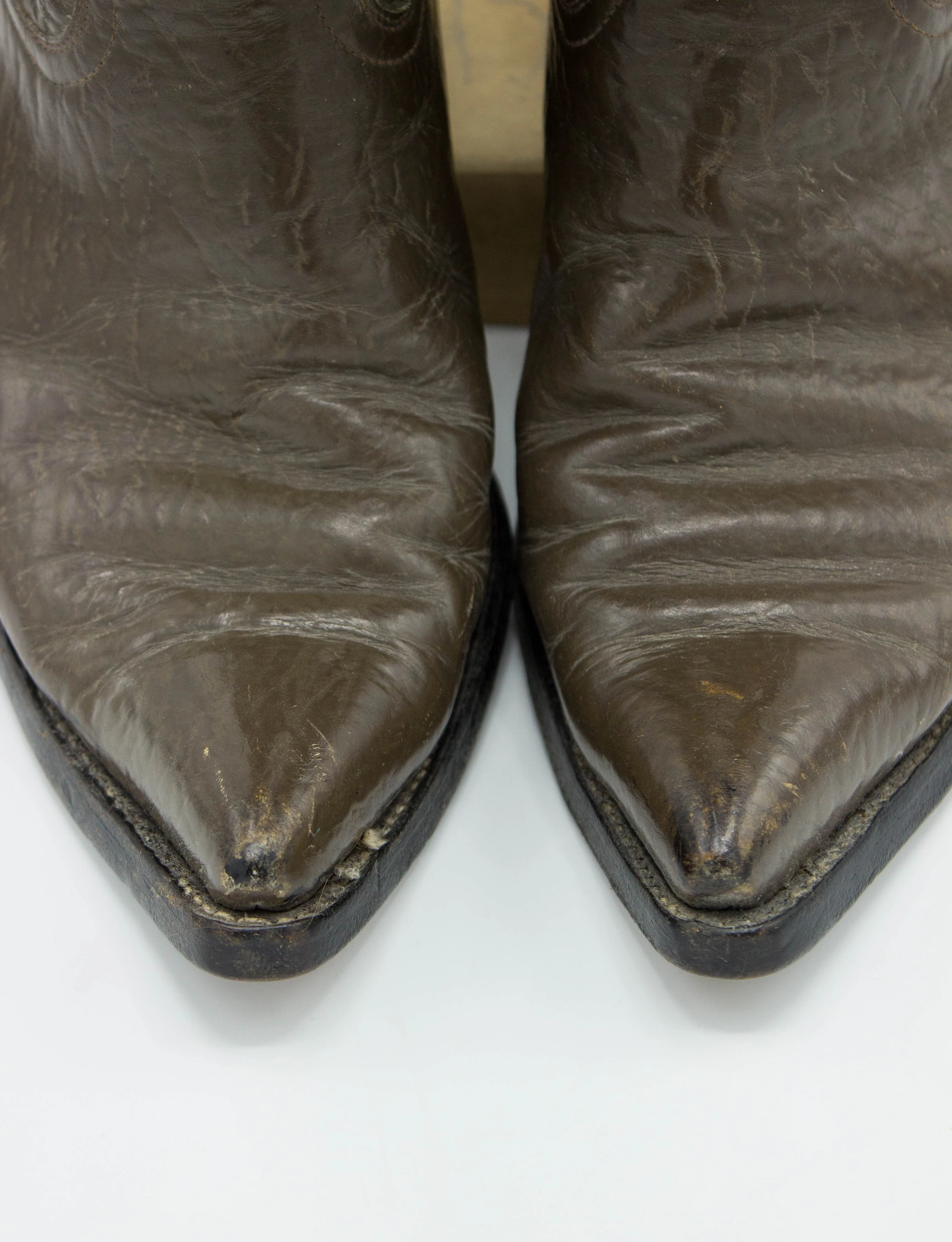 Vintage Men's 60s Acme Brown Pointed Toe Cowboy Boots Size 8D