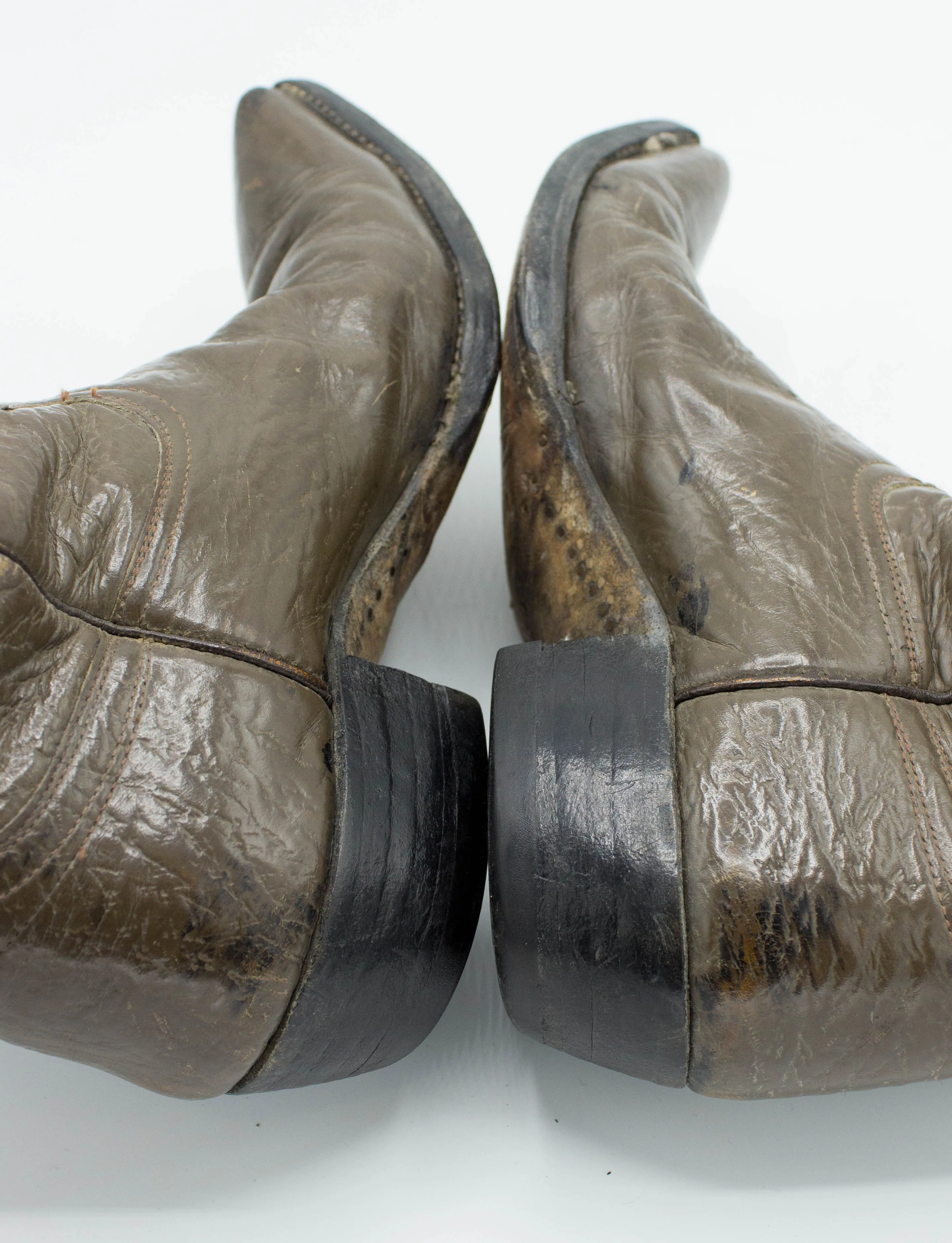 Vintage Men's 60s Acme Brown Pointed Toe Cowboy Boots Size 8D