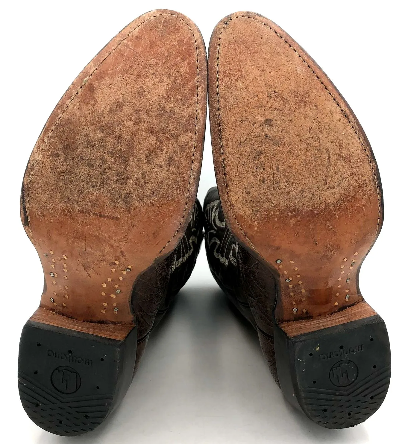 Vintage Montana Men's Brown Exotic Sea Turtle Leather Cowboy Boots - Size 13